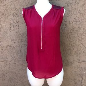 StitchFix zip front blouse